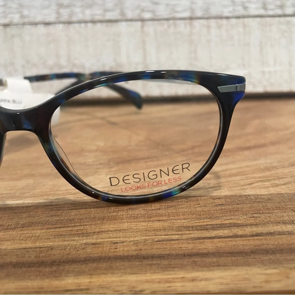 Designer Look WT VIC Pippa Blue Tortoise Square Semi Cat FRAMES 51-15-135 (NWT)